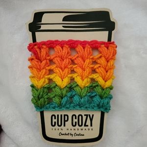 🌺Handmade Crochet Cup Cozy-Rainbow